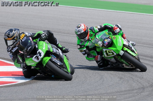 2010-06-26 Misano 3510 Carro - Superbike - Free Practice - Matteo Baiocco - Kawasaki ZX 10R
